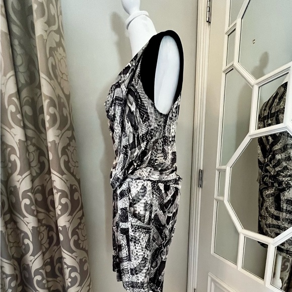 BCBG Black and White Animal Print Sleeveless Dress - Picture 2 of 8